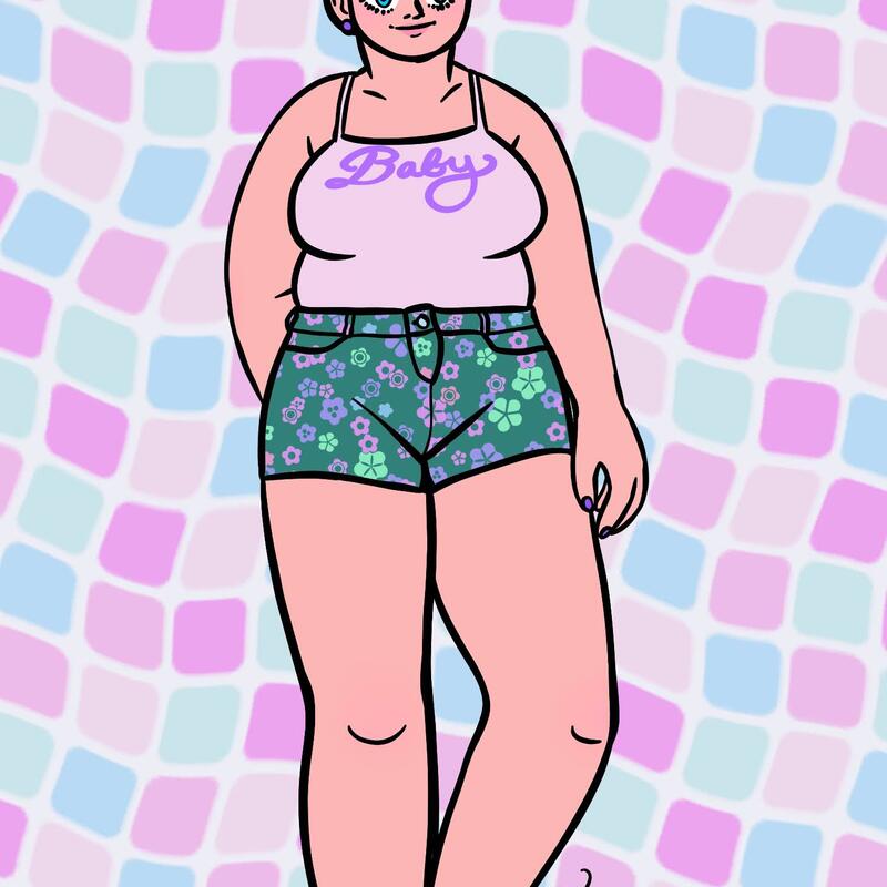 2026/04 Cute girl in pastel pinks and greens