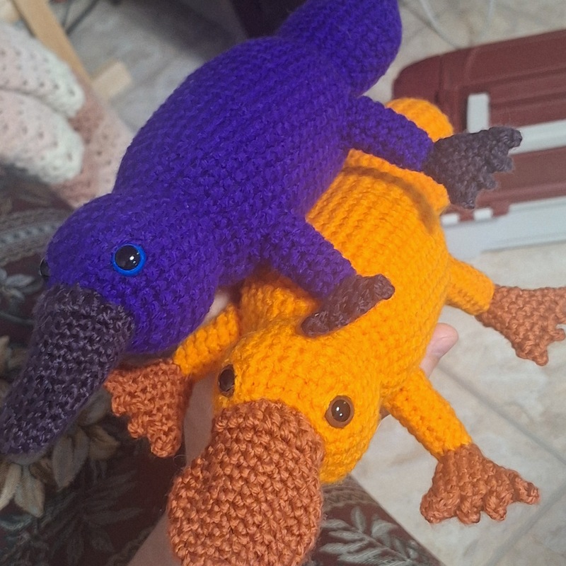 2025/06 Commissioned orange and purple platypuses