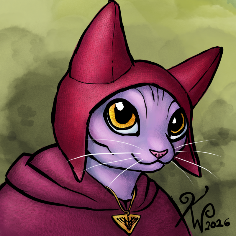 2026/03 Tabaxi grave cleric character portrait