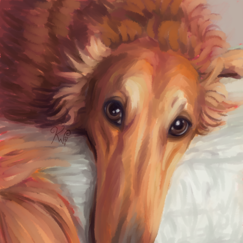 2025/02 Memorial portrait of a dog named Artemis